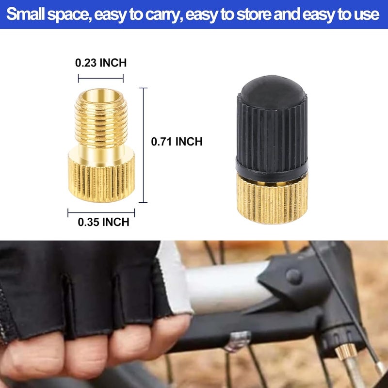 ptiysta Brass Presta Valve Adapter to Convert Presta to Schrader and Inflate Tires with Standard Bicycle Pump, Air Pump Or Air Compressor (8-Piece from ) - Image 2